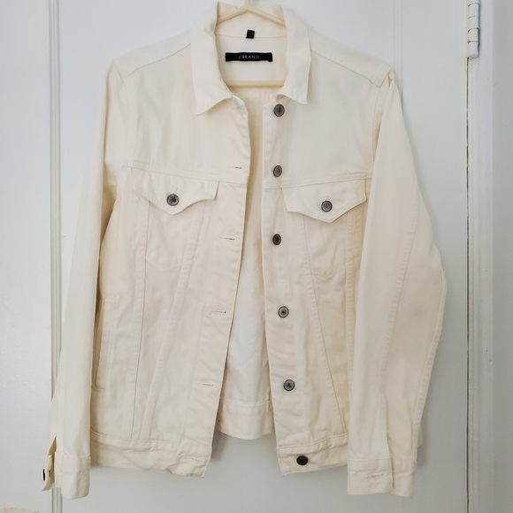 J Brand White Denim Jacket - Picture 1 of 9